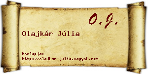 Olajkár Júlia névjegykártya
