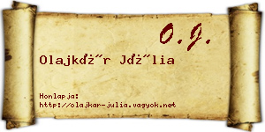Olajkár Júlia névjegykártya
