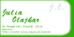 julia olajkar business card